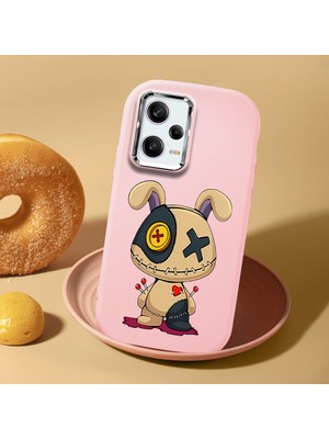 HONTINGA Redmi Note 12 Pro 5g ile Uyumlu Kılıf Kamera Korumalı Düşüme Önleyici Kamera Koruyucu Pembe Yumuşak Silikon Couple Telefon Kılıfı Karikatür Desenli K4-0447