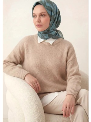 Silk Home Pamuk Karışımlı Eşarp Modern Flora Desen Soft Dokulu Kaymaz 90X90