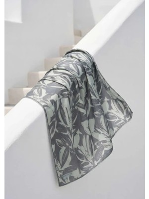 Silk Home Pamuk Karışımlı Eşarp Modern Flora Desen Soft Dokulu Kaymaz 90X90
