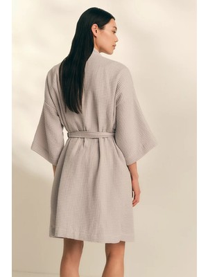 The White Company Essential Organik Pamuk Waffle Desenli Kadın Bornoz