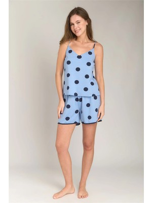 Lovely Things Luna Örme Puanlı Şort Pijama Altı - Mavi