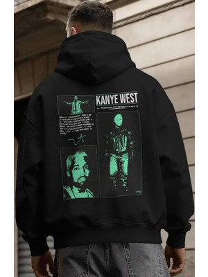 Sevbano Kanye West Rapper Şarkıcı Sırt Baskılı Unisex Oversize Premium Hoodie