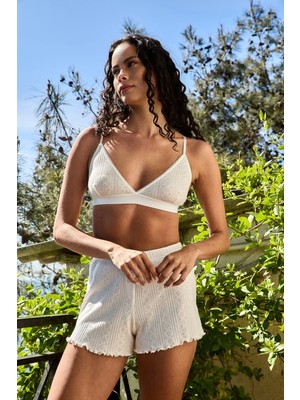 Lovely Things Kımberly Pointelle Şort Pijama Altı - Ekru