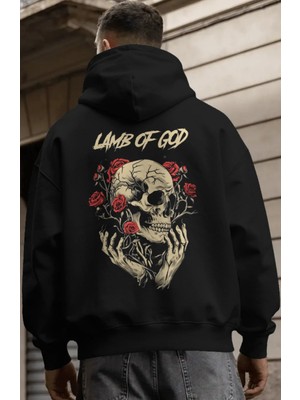Sevbano Lamb Of God Rock Metal Müzik Grubu Sırt Baskılı Unisex Oversize Premium Hoodie