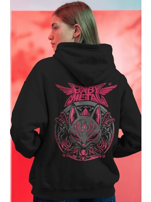Sevbano Baby Metal Rock Metal Müzik Grubu Sırt Baskılı Unisex Oversize Premium Hoodie