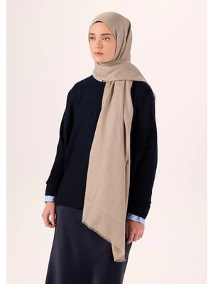 Silk Home Pamuk Polyester Liva Şal Koyu Bej Dokulu Nefes Alan Doğal Yapılı 90X200