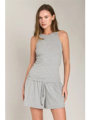 Lovely Things Carol Kaşkorse Şort Pijama Altı - Gri Melange