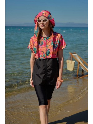 Kısa Kollu Yarı Kapalı Mayo Sude R2803 Color Shell