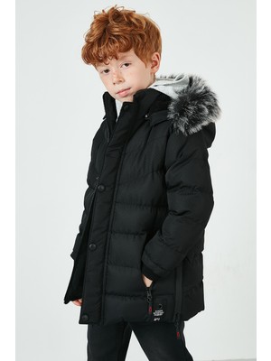 Lela Suni Kürklü Peluş Astarlı Çıkarılabilir Kapüşonlu Mont Erkek Çocuk MONT 5763028