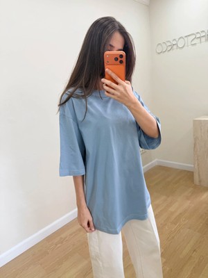 Staff Storeco Oversize Tişört Indigo Mavi