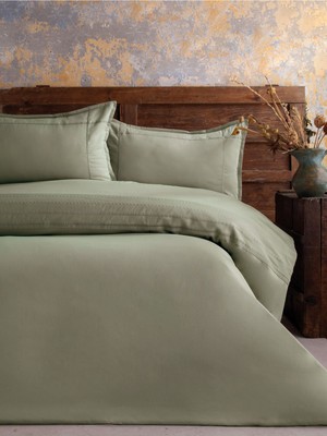 Bedline Elegance Runa Pamuk Saten Nevresim Takımı Adaçayı Çift Kişilik