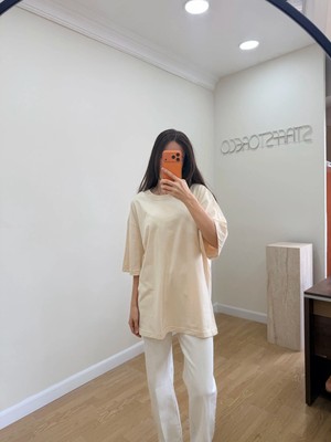 Staff Storeco Oversize Tişört Tereyağ Krem