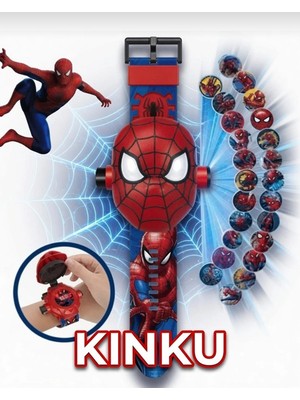 Kinku Örümcek Adam Projeksiyonlu Saat 24 Farklı Karakteri Duvara Yansıtır
