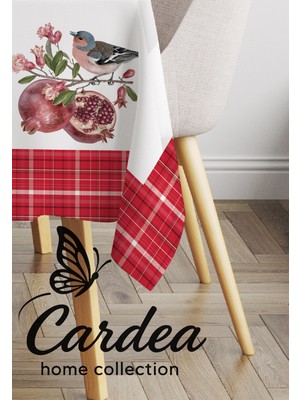 Cardea Home Collection Ekose Nar Desen Özel Üretim Dijital Baskı Masa Örtüsü