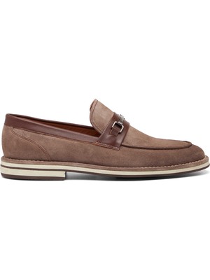 Tergan Vizon Hakiki Süet Deri Erkek Loafer - E26I1AY57682-T86
