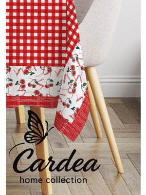 Cardea Home Collection Pötikare Kiraz Desenli Özel Üretim Dijital Baskı Masa Örtüsü