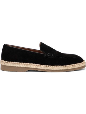 Tergan Siyah Hakiki Süet Deri Erkek Loafer - E26I1AY57722-A01
