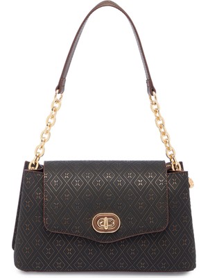Tergan Bronz Print Kadın Omuz Çantası - S26Y1PR09163-R7P