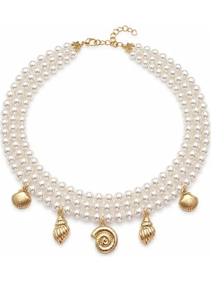 Venüs Design Incili Charmlı Choker Kolye