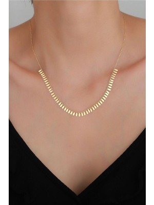 Bayar Gold 14 Ayar Altın Mini Pullu Badem Kolye