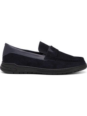 Tergan Lacivert Hakiki Süet Deri Erkek Loafer - E26I1AY57631-D44