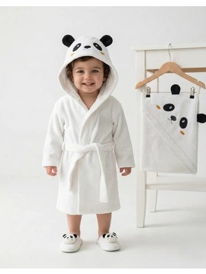 Giza Kids %100 Pamuk Bebek Bornoz Havlu Terlik 3'lü Set