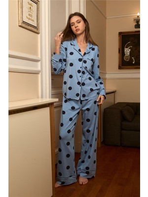 Lovely Things Luna Örme Puanlı Pantolon Pijama Altı - Mavi