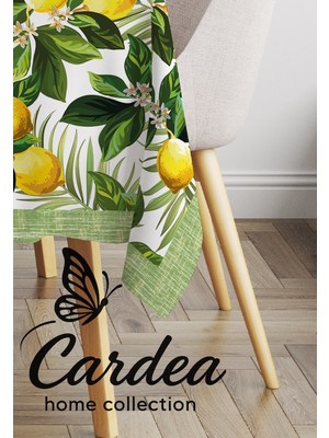 Cardea Home Collection Limon Desenli Özel Üretim Dijital Baskı Masa Örtüsü