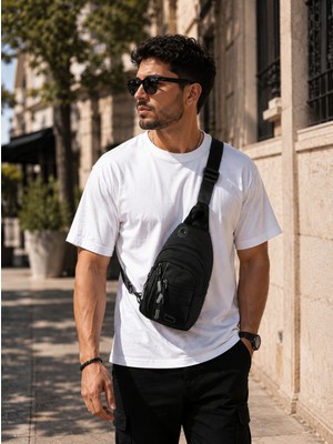 Bagacar Küçük Boy USB Girişli Çok Gözlü Su Geçirmez Günlük Kullanım Çapraz Omuz Çantası