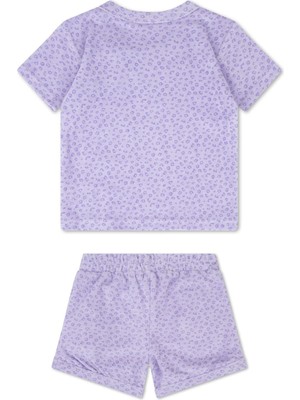 Swim Essentials Leopard Lila Tişört Şort Set