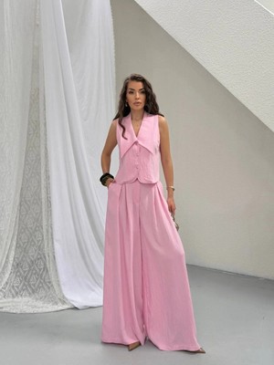 Zf Butik Lina Düğmeli Yelek Pantolon Takım