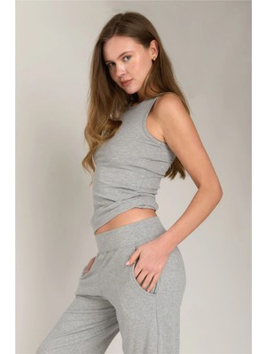 Lovely Things Carol Kaşkorse Jogger Pijama Altı - Gri Melange