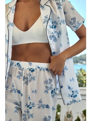 Lovely Things Amalfi Dokuma Pantolon Pijama Altı - Beyaz