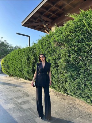 Zf Butik Siyah Yelekli Takım Erkek Takım Elbise