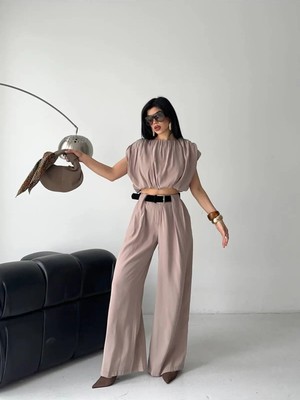 Zf Butik Kadın Premium Kemerli Salaş Takım