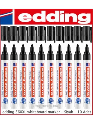 Edding 360 Xl Beyaz Tahta Kalemi Siyah - 10 Adet