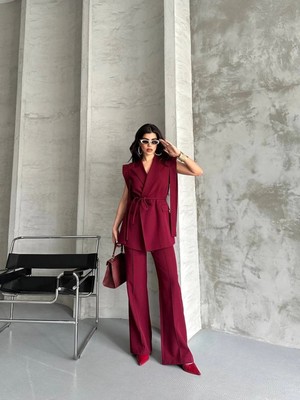 Zf Butik Kadın Yeni Sezon Yelek Pantolon Takım