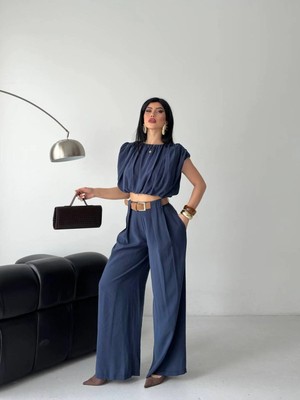 Zf Butik Kadın Premium Kemerli Salaş Takım