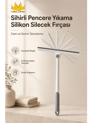 Sihirli Pencere Yıkama Silikon Silecek Fırçası Cam ve Zemin Temizleme Mutfak Aksesuarları