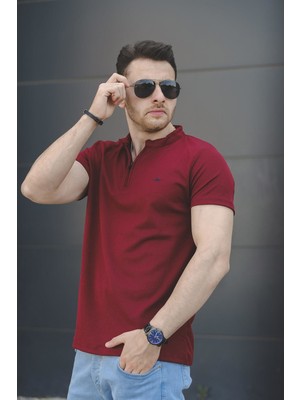 Oksit Roderick Hakim Yaka Petek Kumaş Yarım Fermuarlı Erkek Tshirt