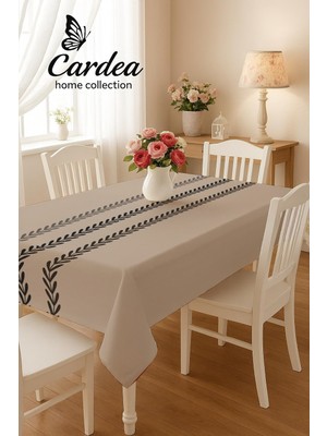 Cardea Home Collection Sarmaşık Temalı Özel Üretim Dijital Baskı Masa Örtüsü