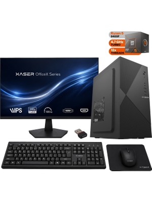 Xaser OFFICEX180 Ryzen 5 8400F 16GB Ddr5 Ram 1tb M.2 SSD GT610 Ekran Kartı 27" Monitör Ofis Bilgisayarı