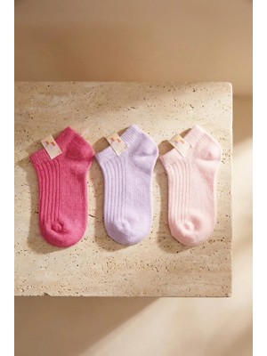Katia & Bony 3'lü Paket Kız Çocuk Fairytale  Patik Çorap Pembe Desenli