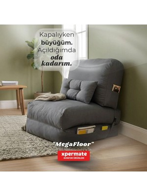 Xpermate Tek Kişilik Sünger Koltuk Yatak Kalın Katlanır 22 cm Yer Yatağı Misafir Yatağı Dinlenme Koltuğu 225x90x22 cm