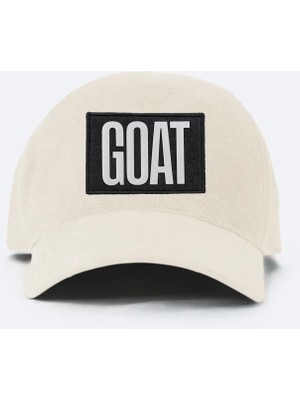 Jantifox Unisex, 100% Koton, Tasarlanabilir ve Ayarlanabilir Bej Şapka : Goat Patchli