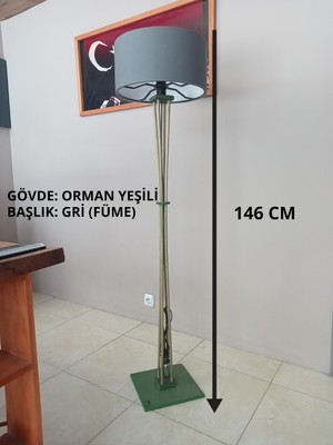Balsa Dekor Lambader-Ahşap Köşe Lambası- Orman Yeşili