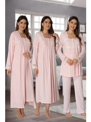 Effortt Hamile Lohusa Set Pembe Yumuşak Dokulu %85 Pamuk Doğum Sonrası Rahat Kullanım