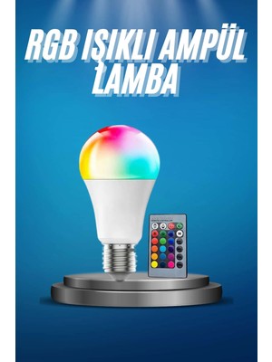 Mercora Tech Ayarlanabilir Parlaklık Rgb LED Ampul Beyaz Lamba ve Renkli Ampul