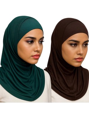 ALDAIYR 2 Adet Hijab 2 Parça Likra Kumaş