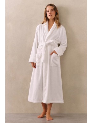 The White Company Ultimate Modal Pamuk Kadın Şal Yakalı Bornoz